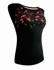 Футболка женская "Neon Pink Geometry + Red"